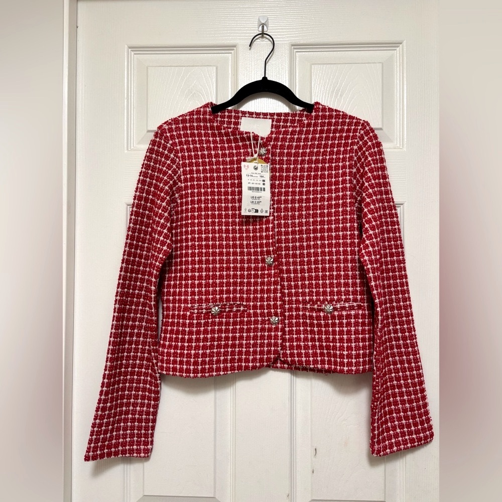 NWT Zara Button Textured Jacket - Picture 4 of 8
